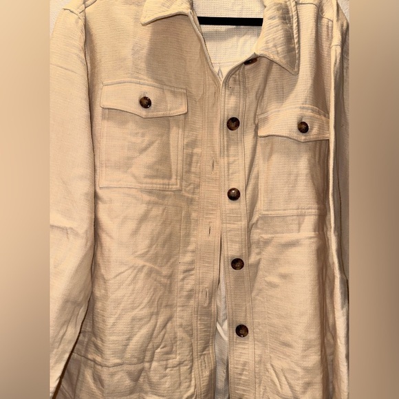 NWOT Madewell women’s cream shacket button front jacket fall winter contemporary - Picture 2 of 12